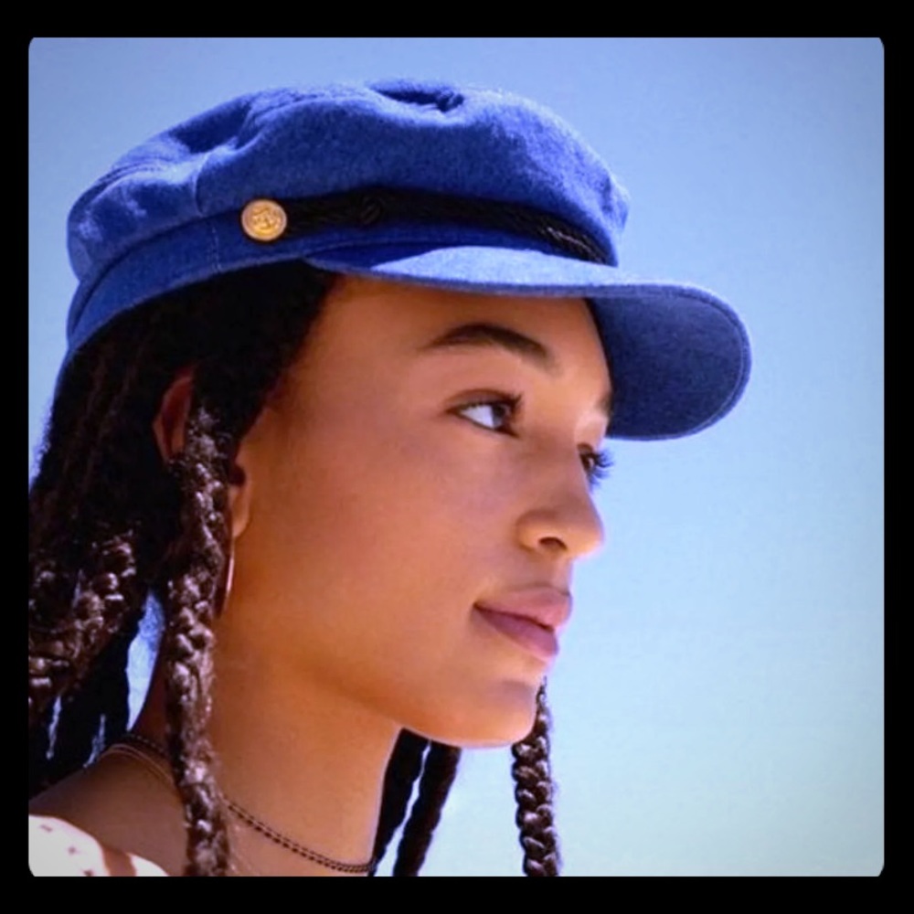 Denim captain hat